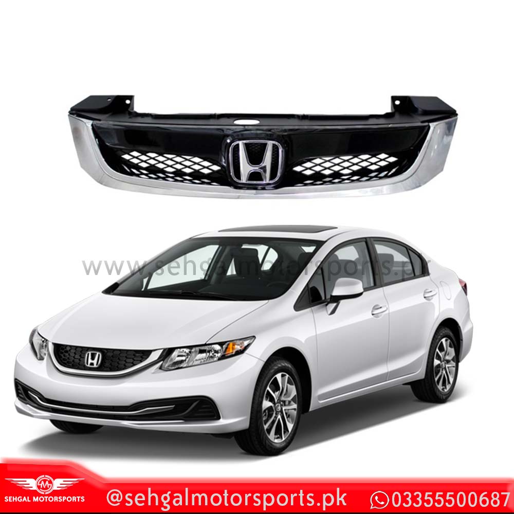 Honda civic Front Grill Black with Chrome Model 2012-2016