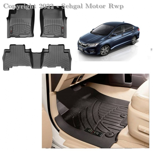 Honda City Rubber Floor Mat Black 3pcs Model 2008-20