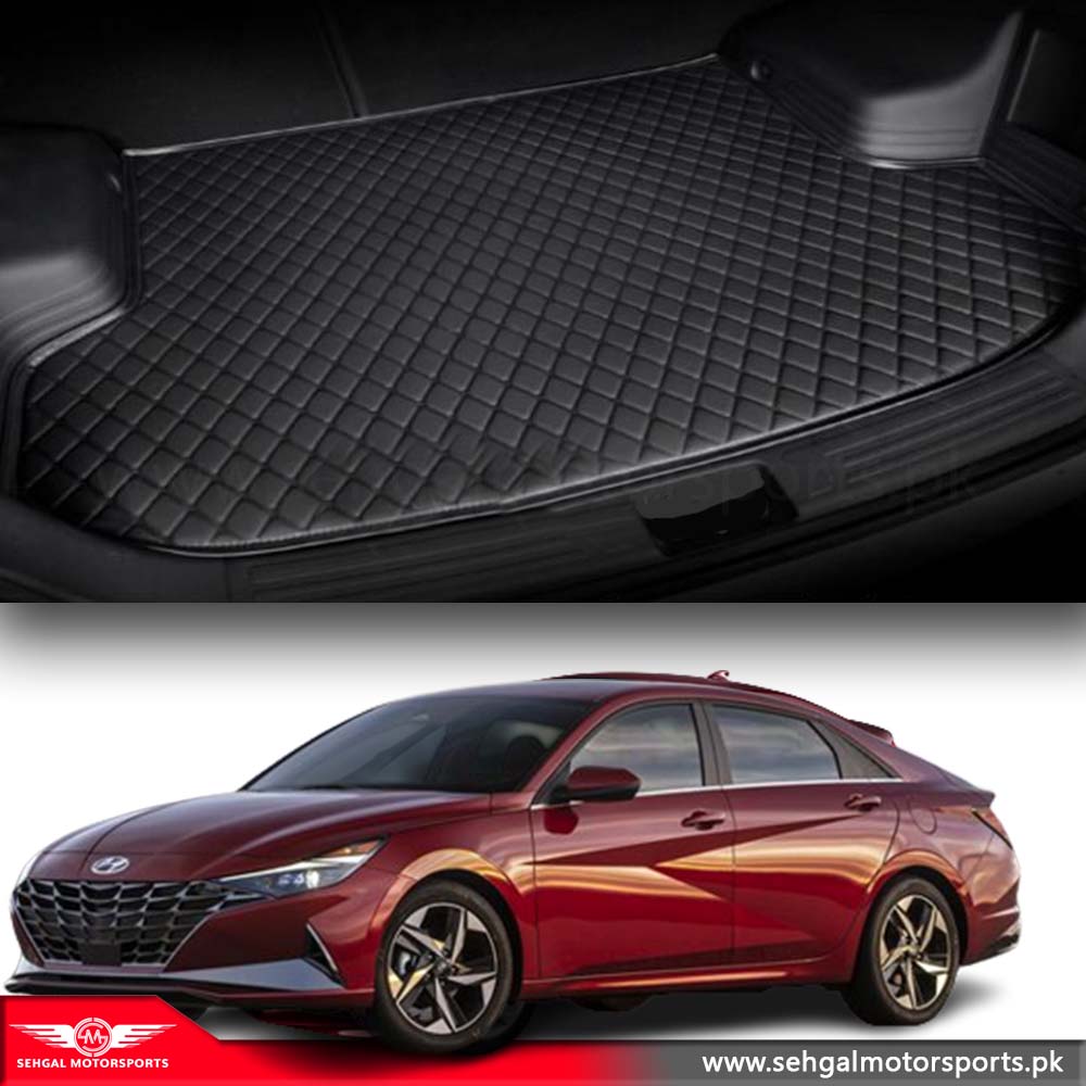 Hyundai Elantra 7D Eco Trunk Mat Black With Black Stitch Model 2021-2022