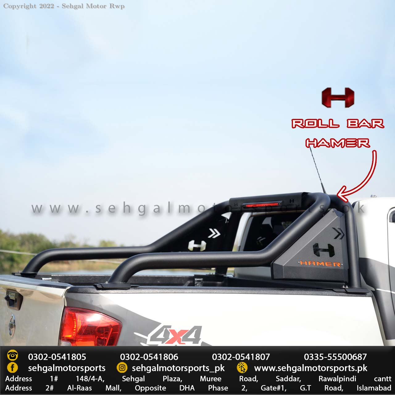 Toyota Hilux Revo Roll Bar Hamer Style V-1 PK Model 2017-2022