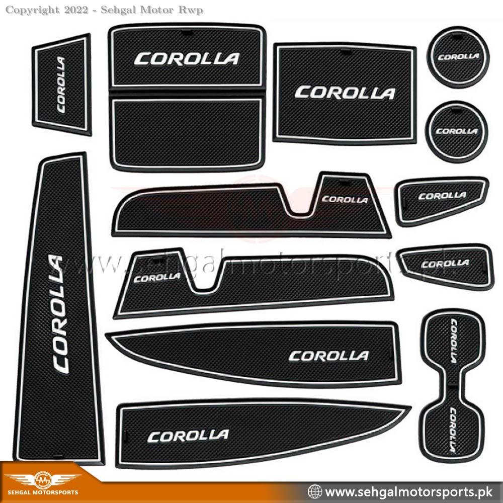Toyota Corolla Interior Mat Black White Model 2017-2021