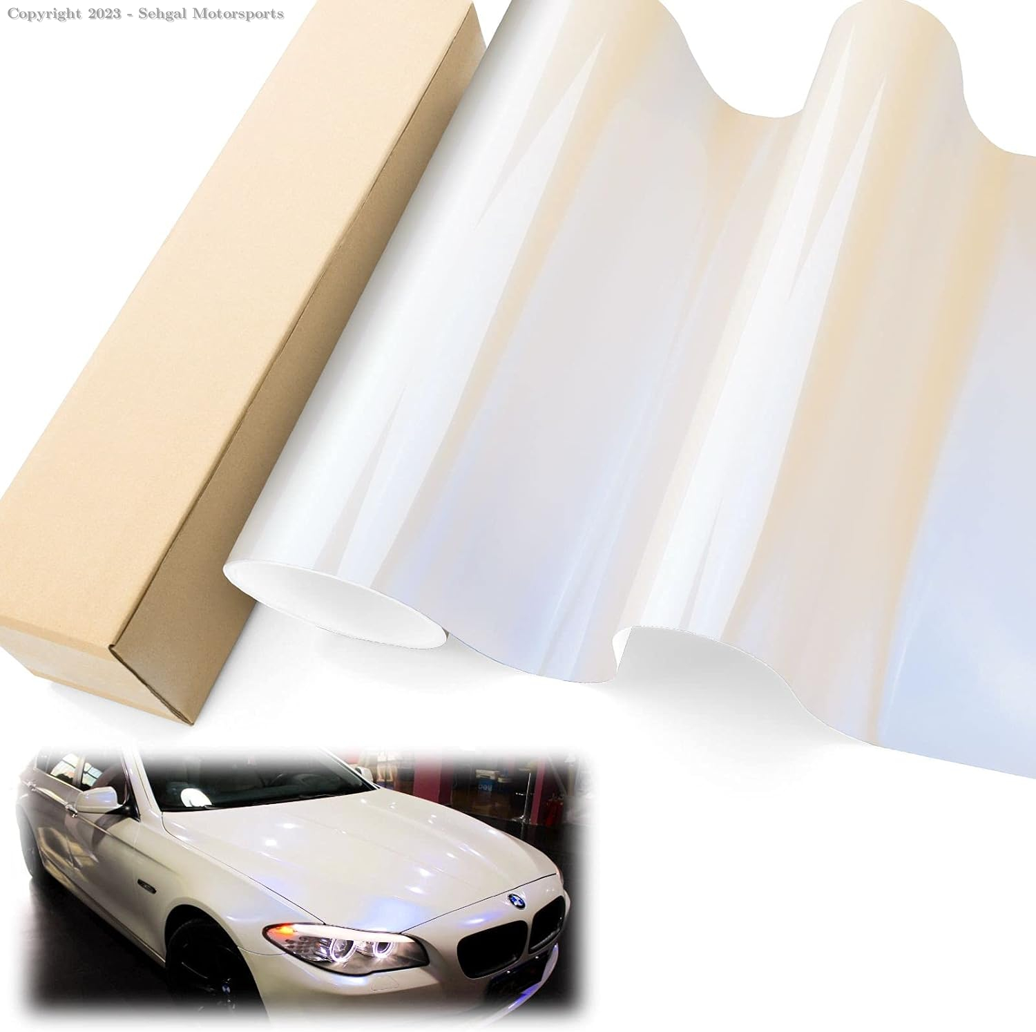 Color Card PET Ninyle Wrapping Film Pearls White (1x5 feet)