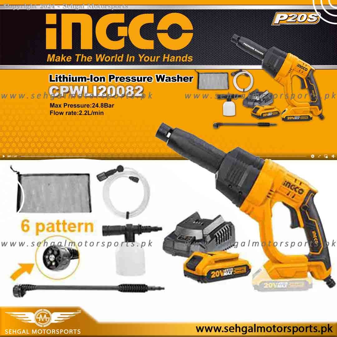 Ingco Lithium-lon Pressure Washer 20V (CPWLI20082)