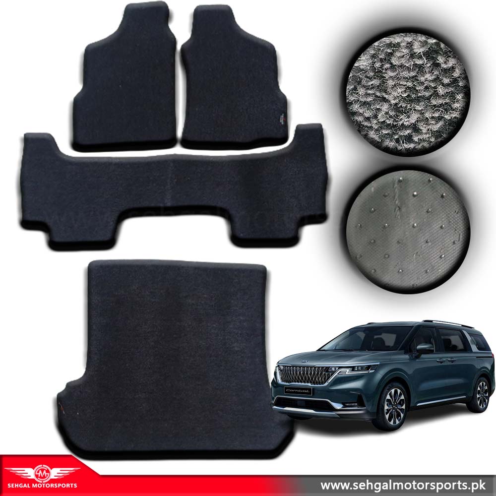 Kia Grand Carnival Carpet Floor Mat Special Black/Gray 6Pcs Model 2018-2021