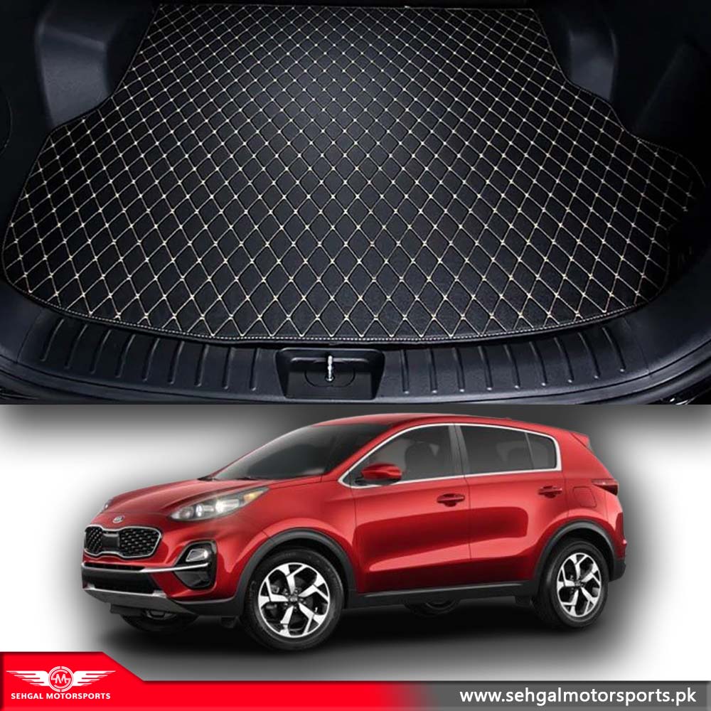 Kia Sportage 7D Eco Trunk Mat Black with Beige Stitch Model 2017-2021