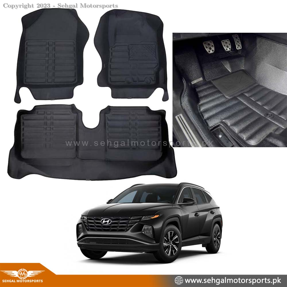 Hyundai Tucson 5D Floor Mats Black 3pcs Model 2020 -2022