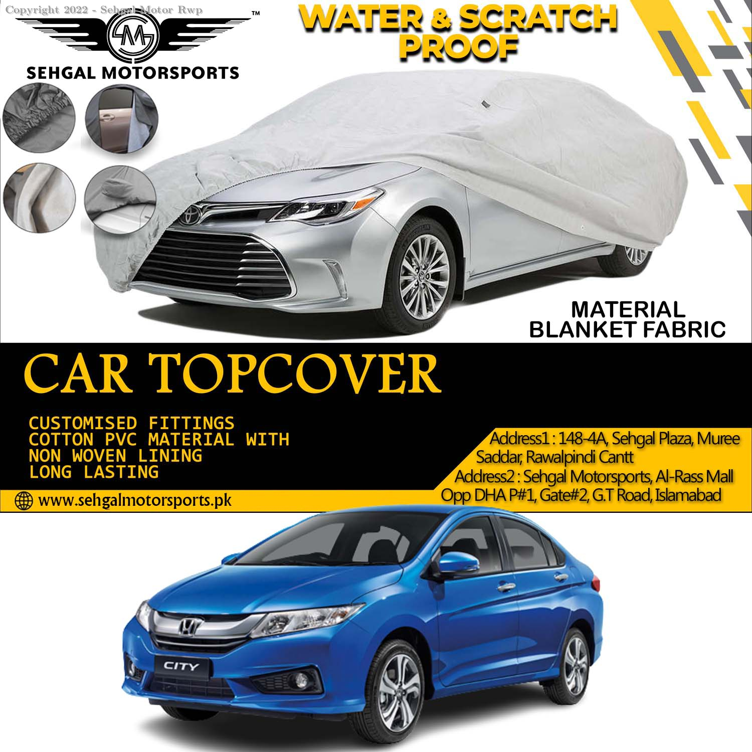 Honda City Grace Top Cover Blanket Fabric Model 2021-2022