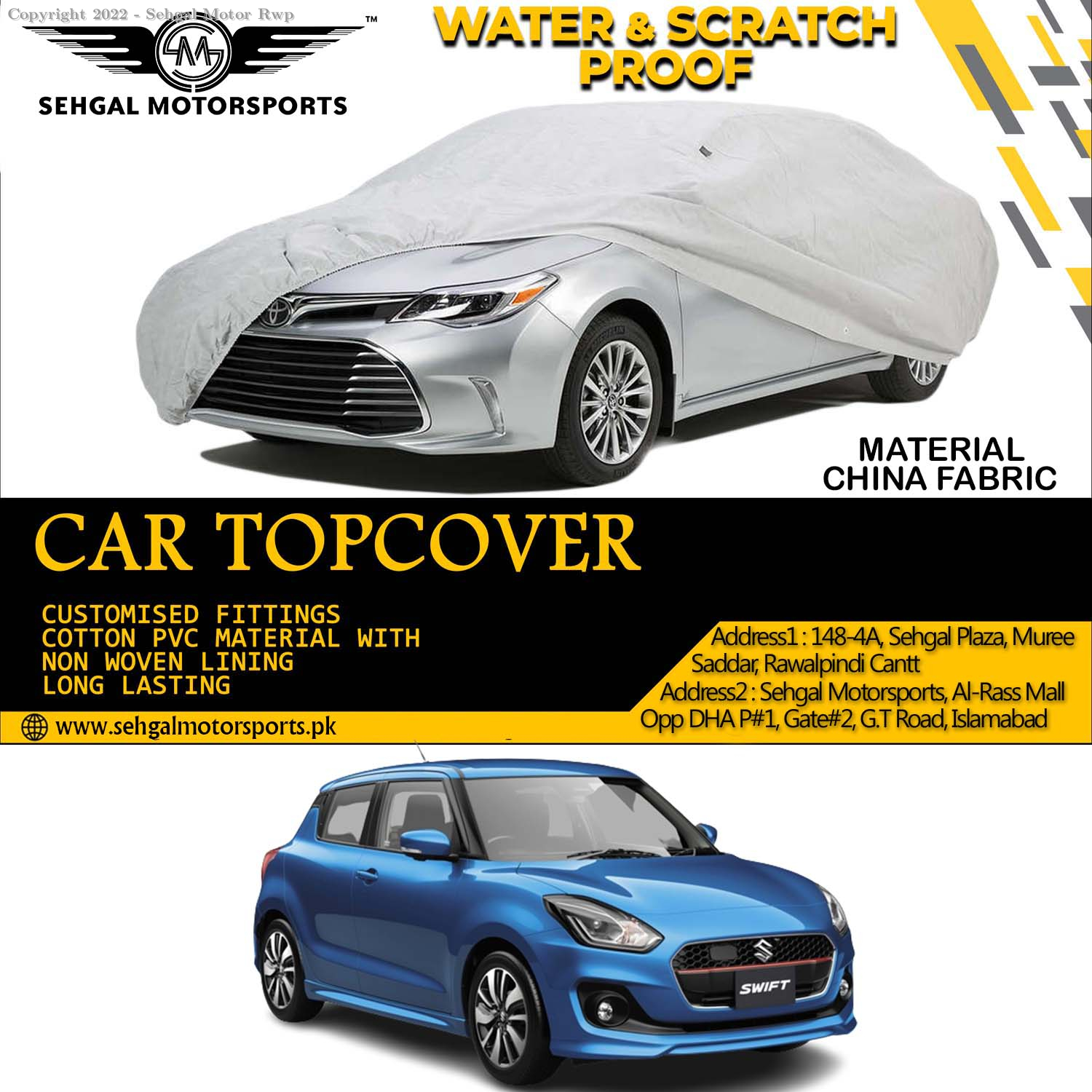 Suzuki New Swift Top Cover China Fabric Model 2022