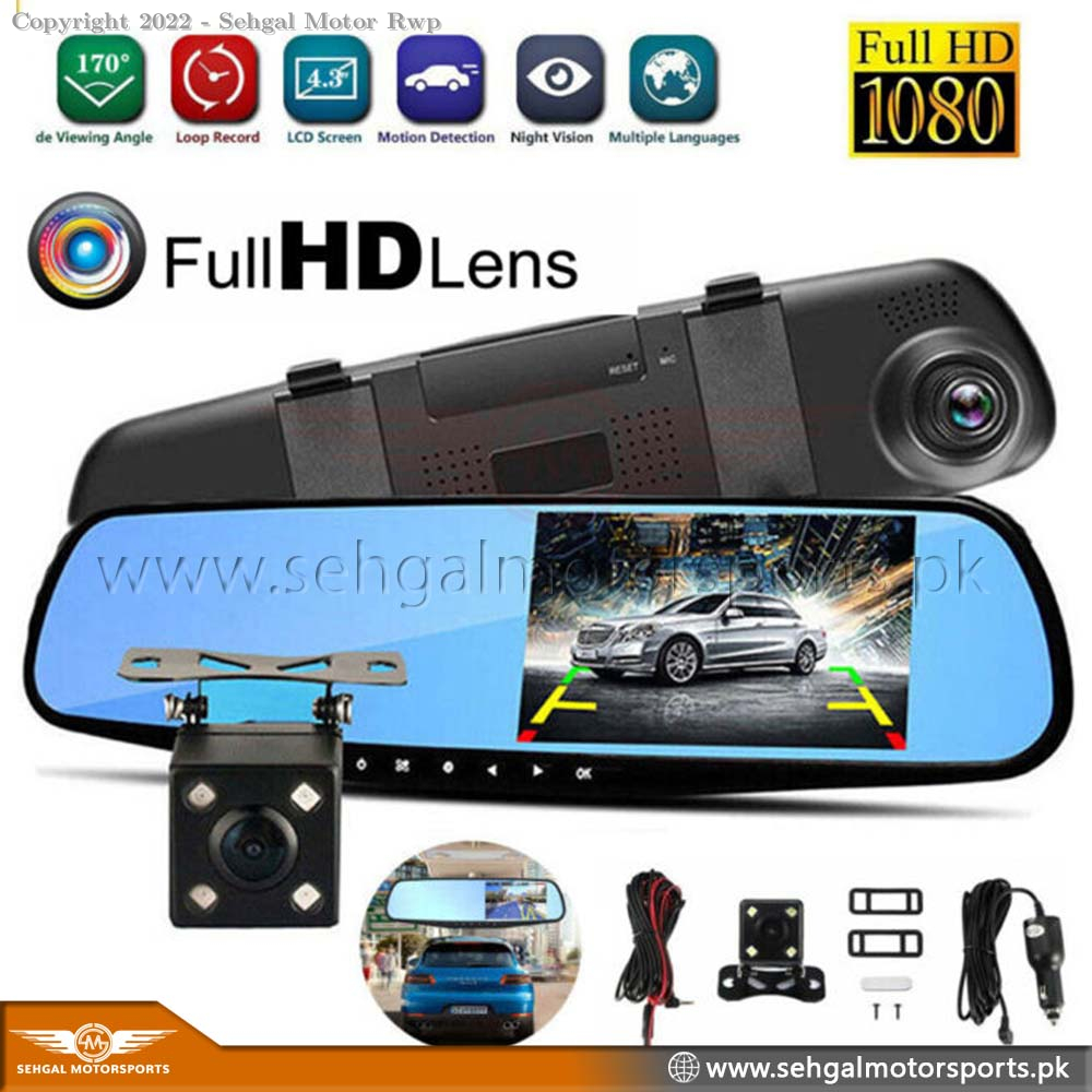 DVR 3.5inc Back Mirror LED Blackbox Yellow