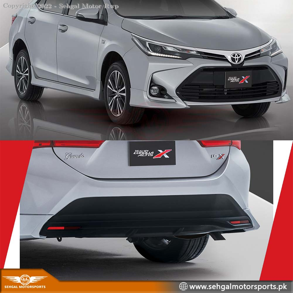Toyota Corolla X (Front +Back Bumper, DRL Chrome) Unpainted Model  2020-2023