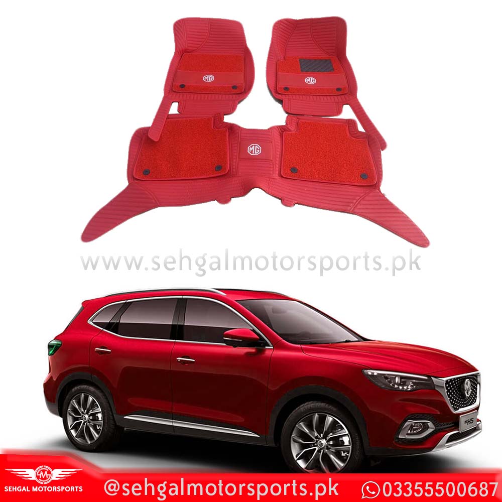 MG HS 10D Floor Mats Red With Red Grass 3 Pcs Model 2020-2021