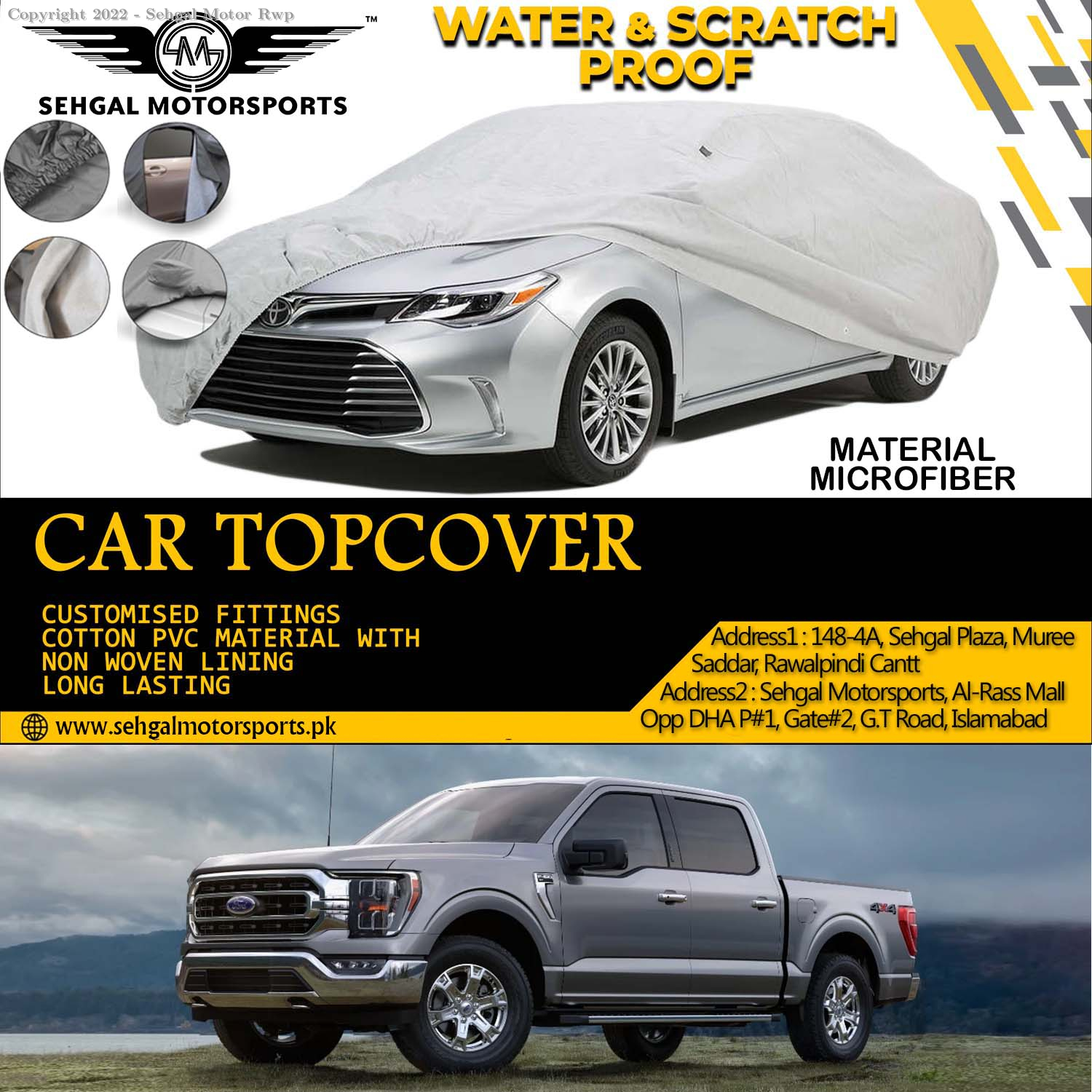 Fortuner Special Microfiber Top Cover Custom Stitched