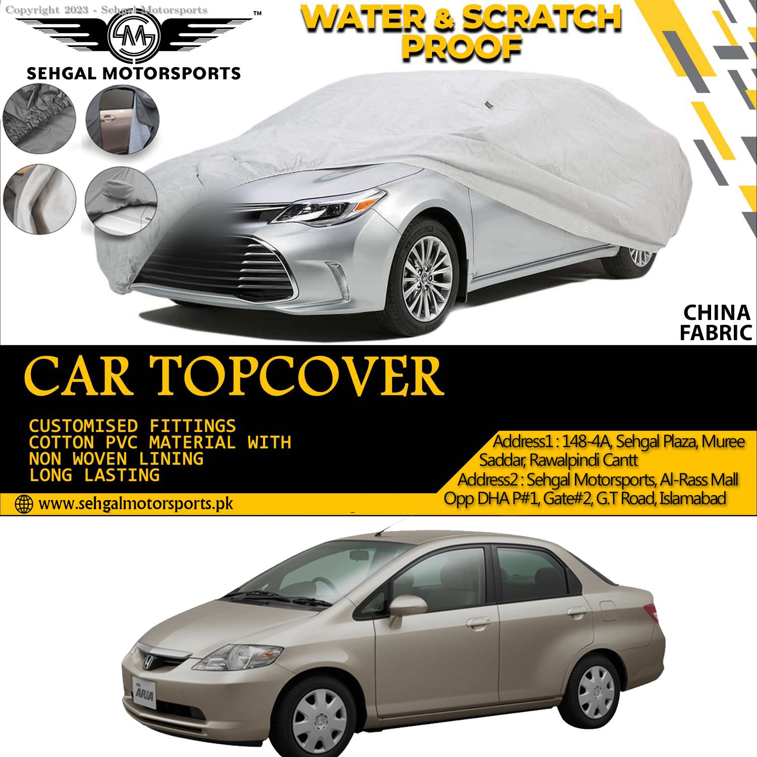 Honda City Top Cover China Fabric Model 2003-2007