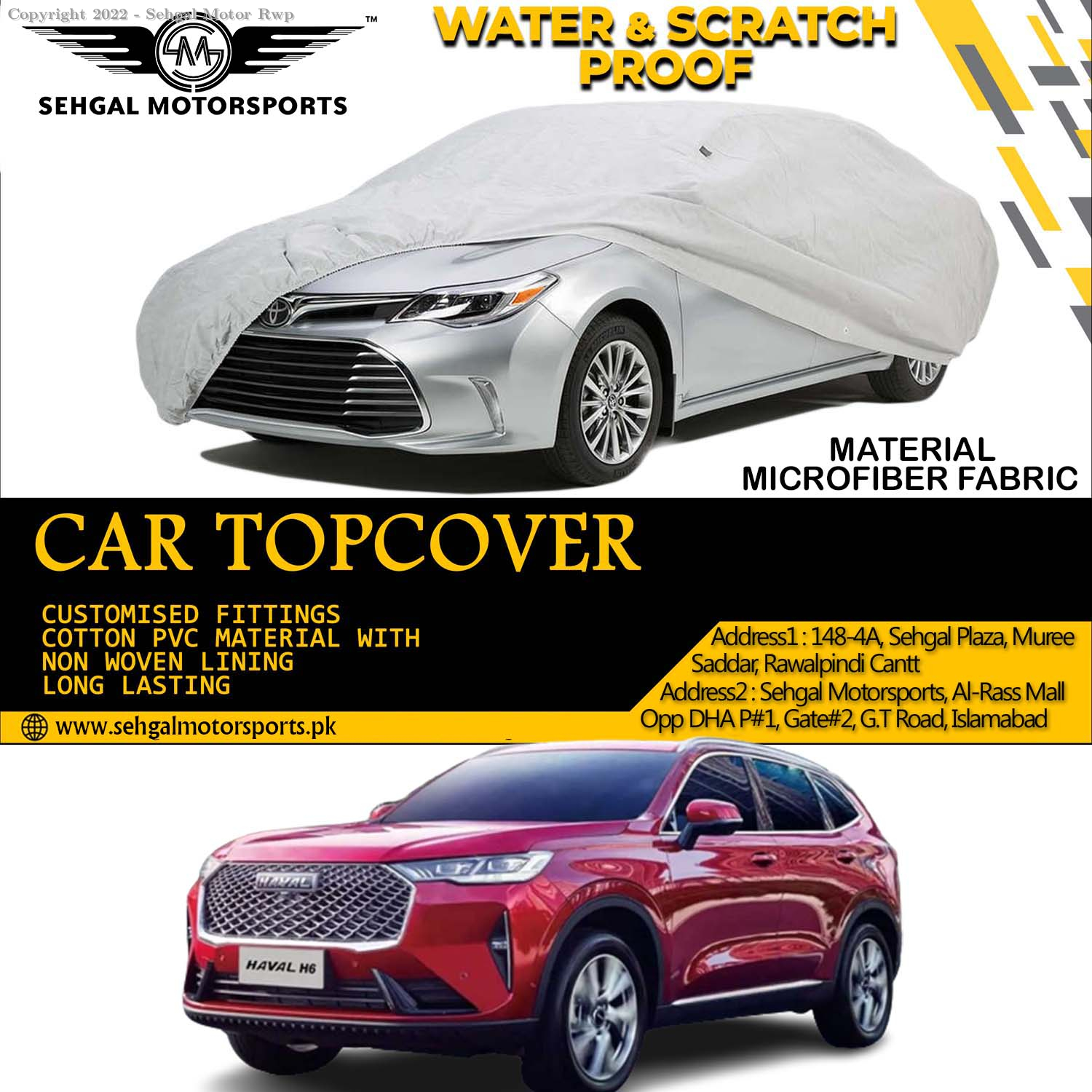 Haval H6, Glory, MG, Top Cover China Fabric Model 2021-2023