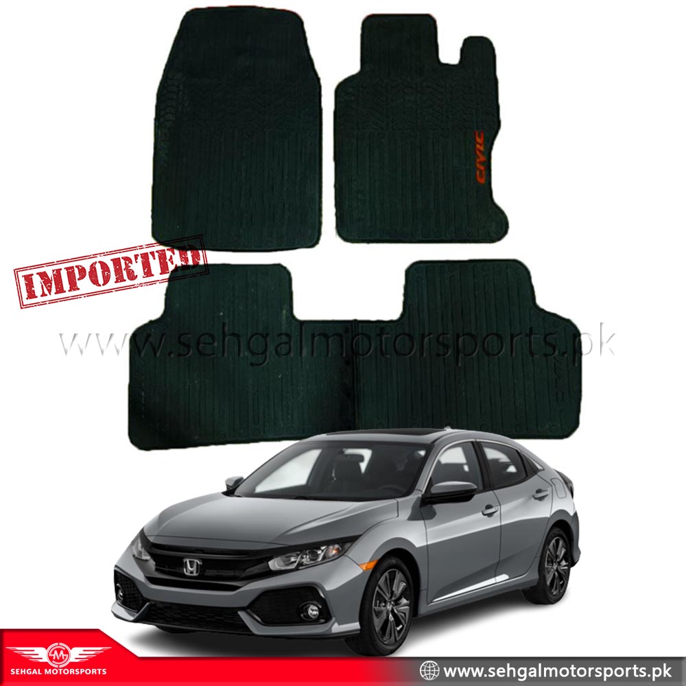 Honda Civic Rubber Floor Mat Black (Imported) Model 2017-2021