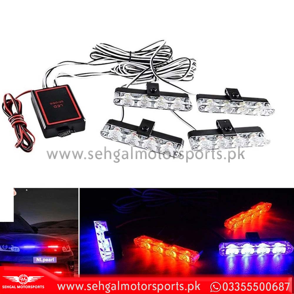 Police Flasher Light with Remote / Wireless Grill Light (159 A 12V ) Red / Blue
