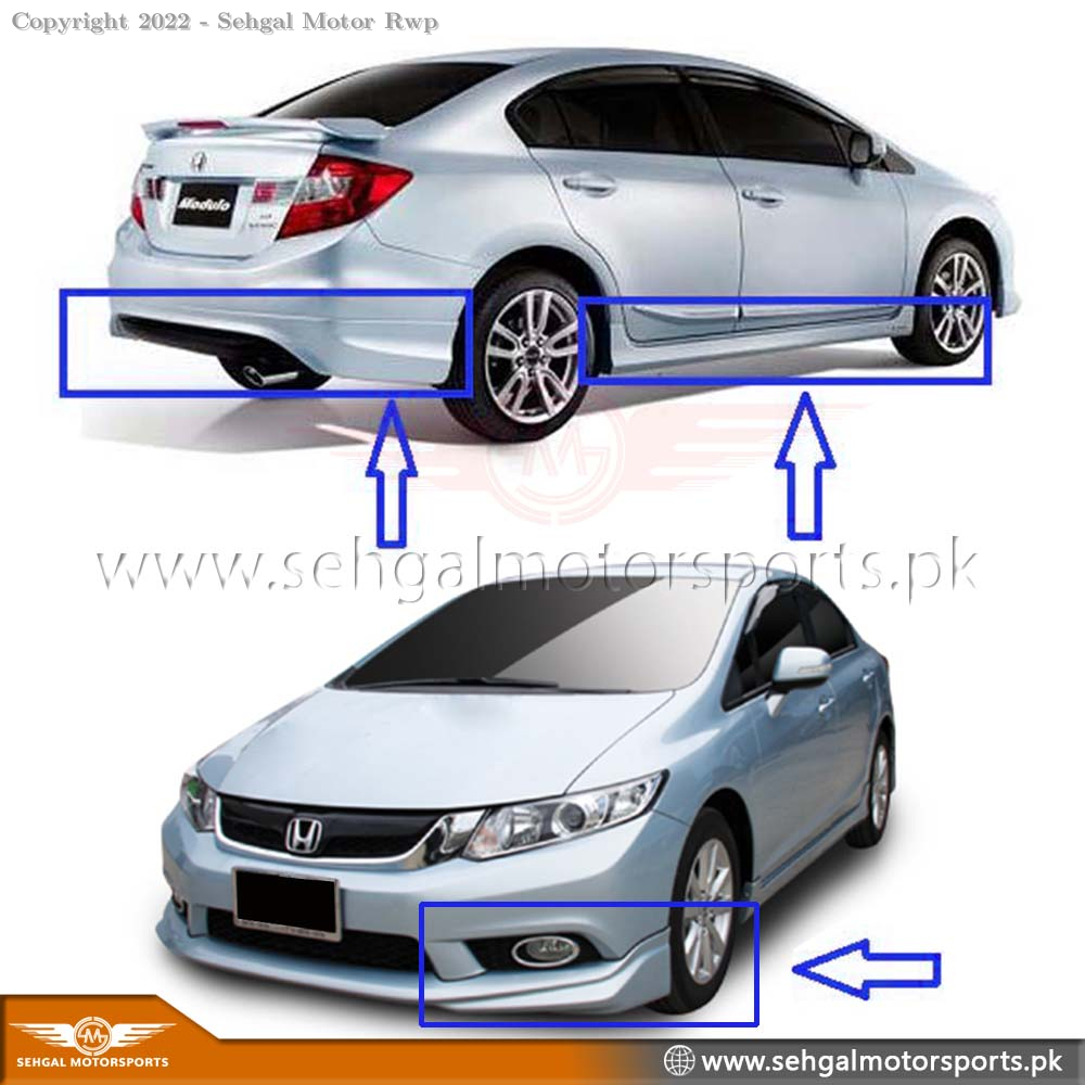 Honda Civic Body Kit (F+B) Modulo Style Model 2012-16 White