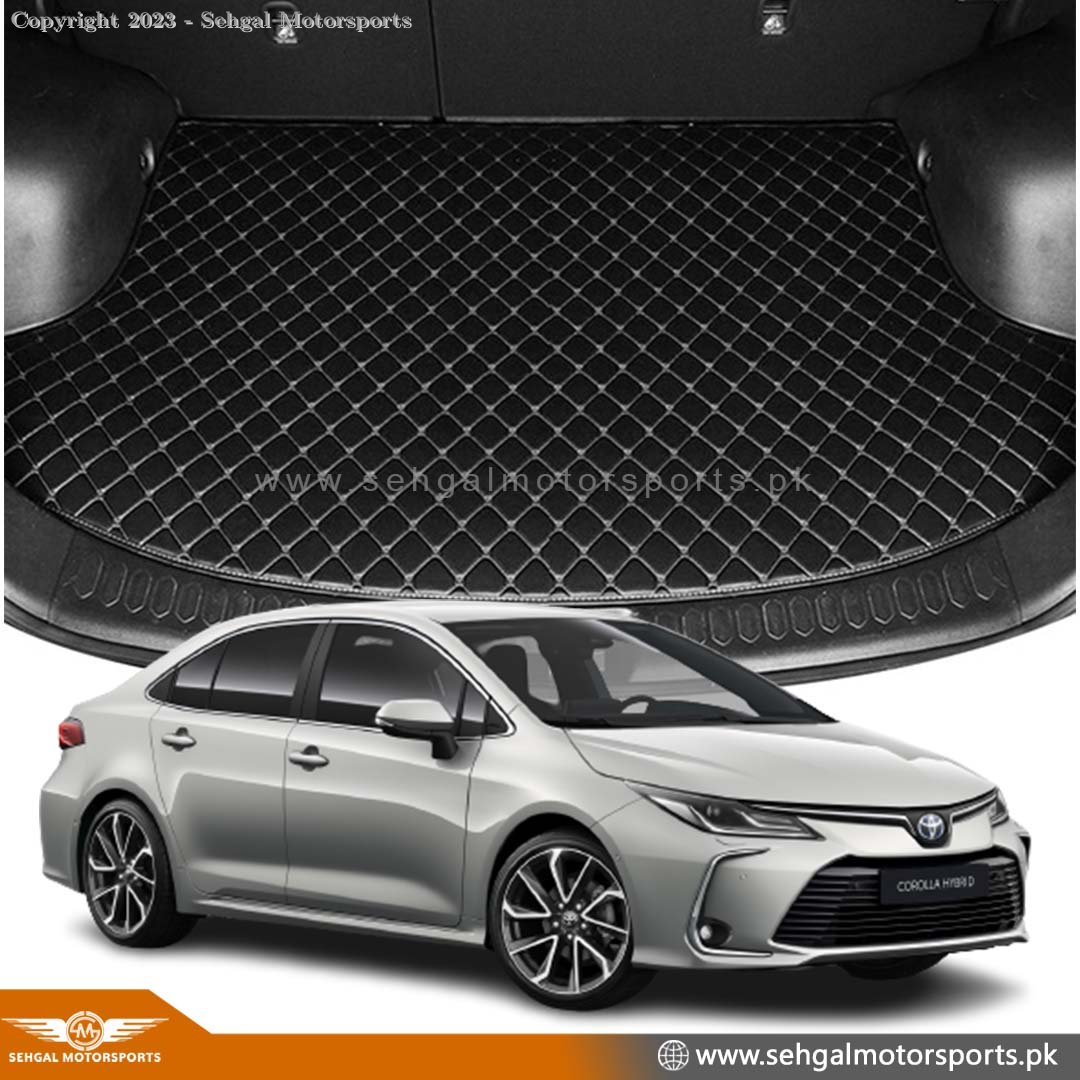 Toyota Corolla 7D Eco Trunk Mat Black With Black Stitch Model 2022-2023