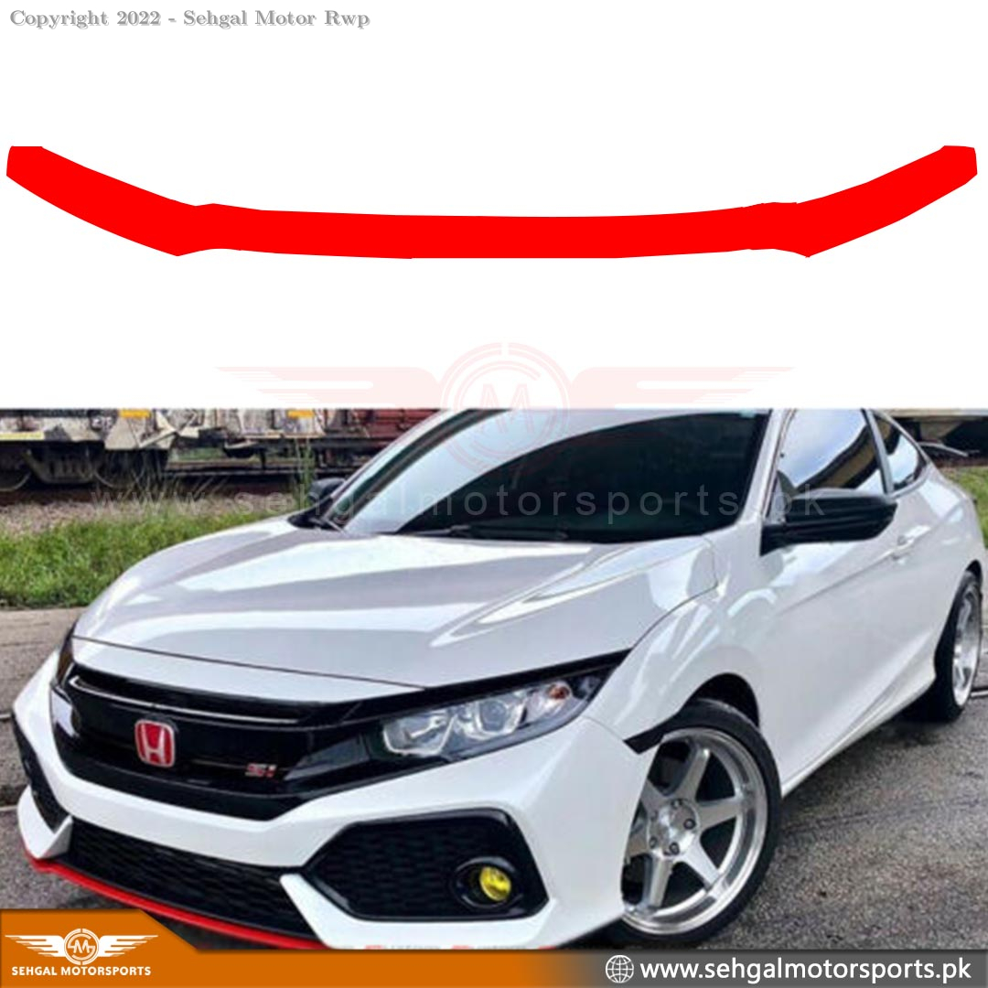 Honda Civic Front Lip splitter Red Model 2017-2021