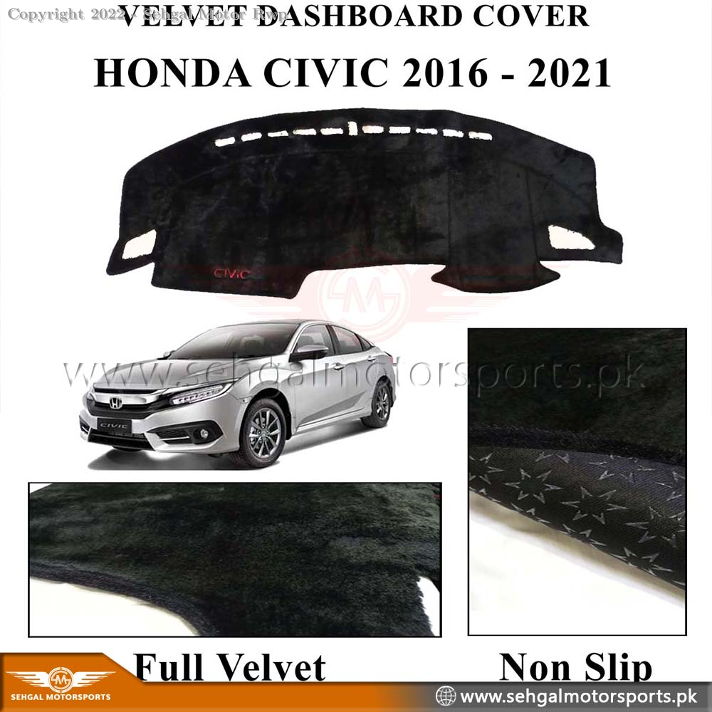 Honda civic Dashboard Mat Velvet Fur  |  Model 2017-2021