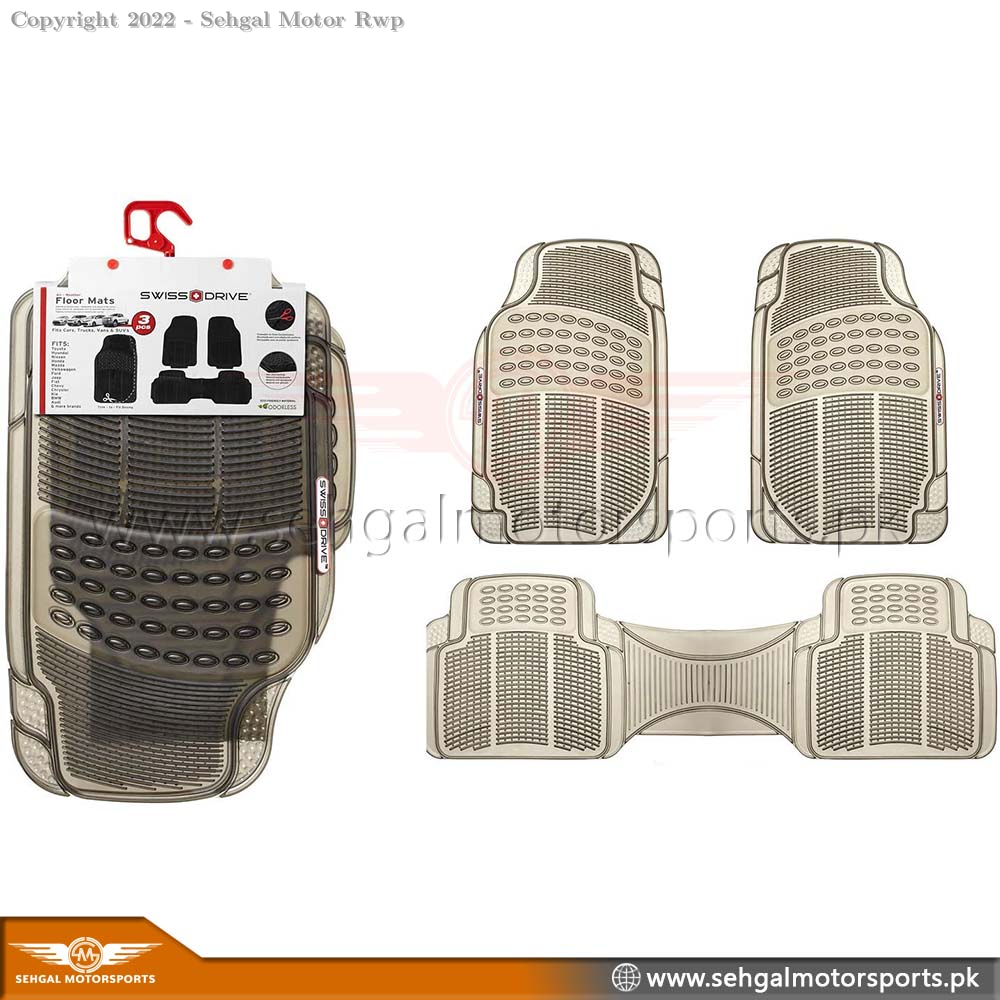 Universal Floor Mat PVC Rubber Smoke (3PC)
