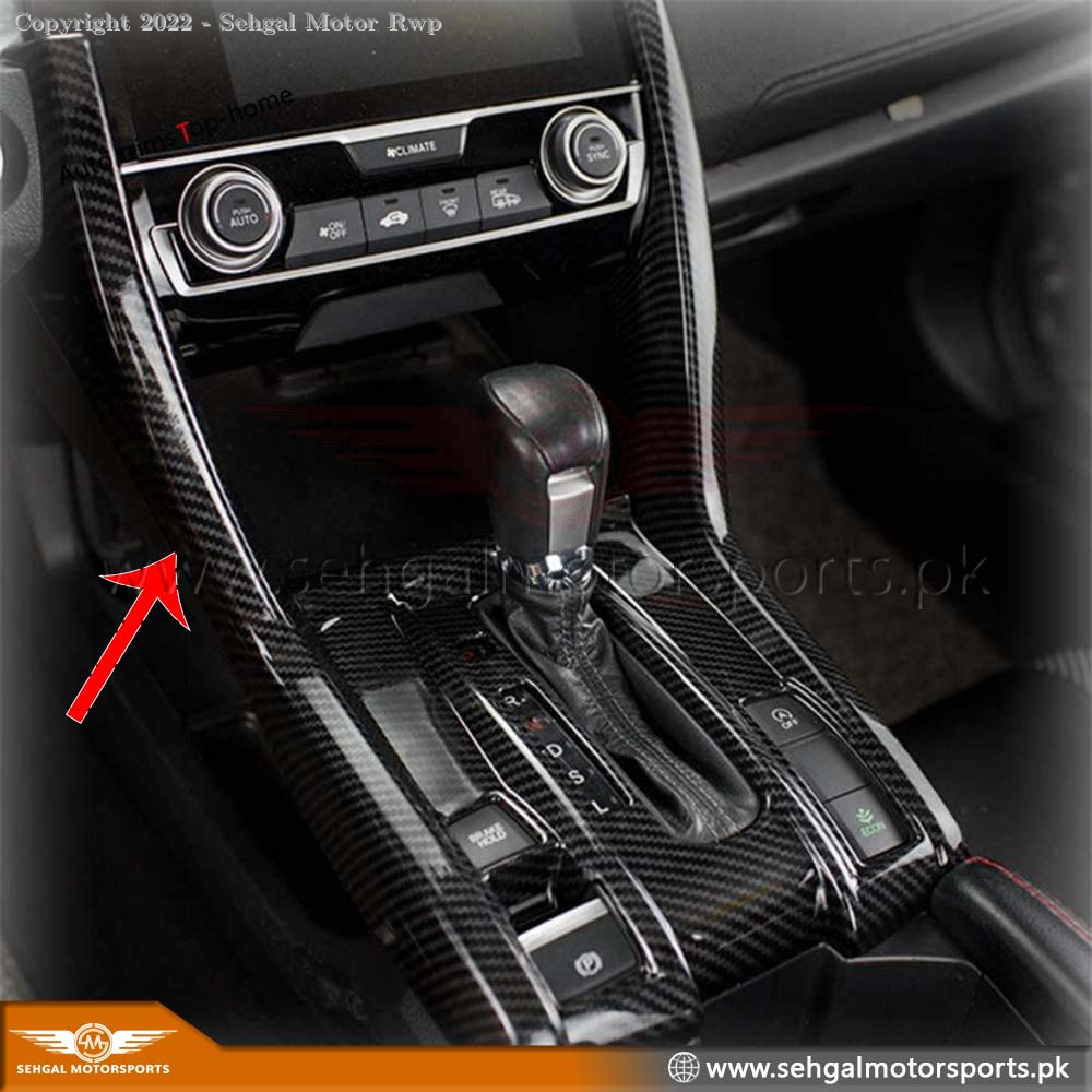 Honda Civic Console Pillar Trim Carbon Fiber Model 2017-2021