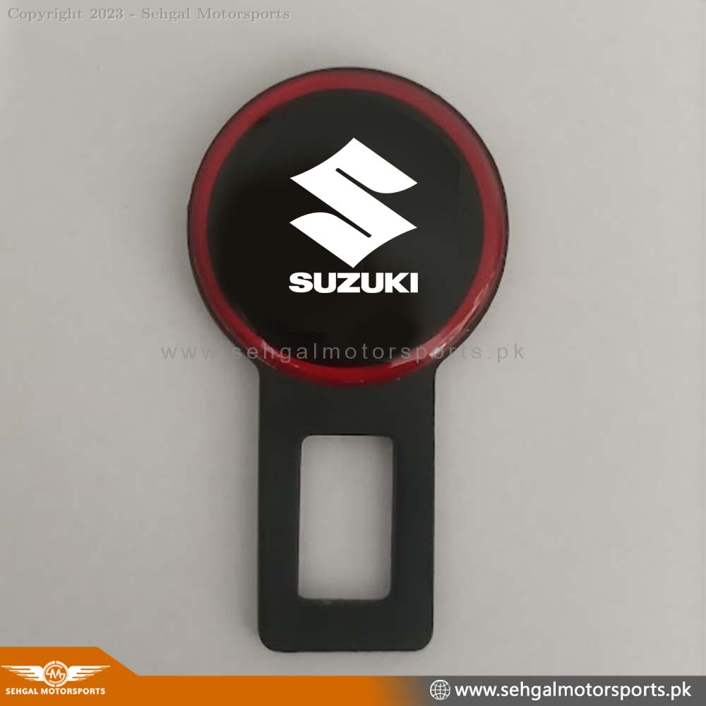 Suzuki Seat Belt Clip Metal Black with Red Line (pair)