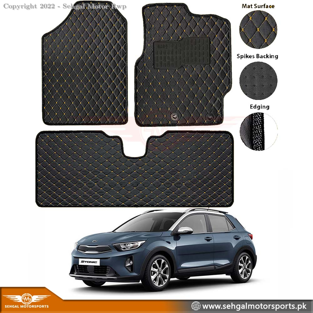 Kia Stonic 7D Eco Floor Mat Black with Beige Stitch Model 2020-2022