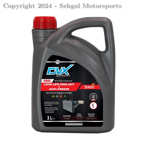 Divortex  Red Organic Long Life Coolant & Anti-Freeze (3 Ltr)