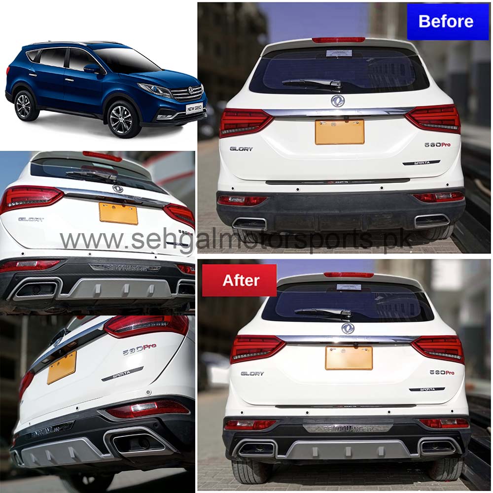 DFSK Glory 580 Back bumper Diffuser Silver and Black Model 2020-2022