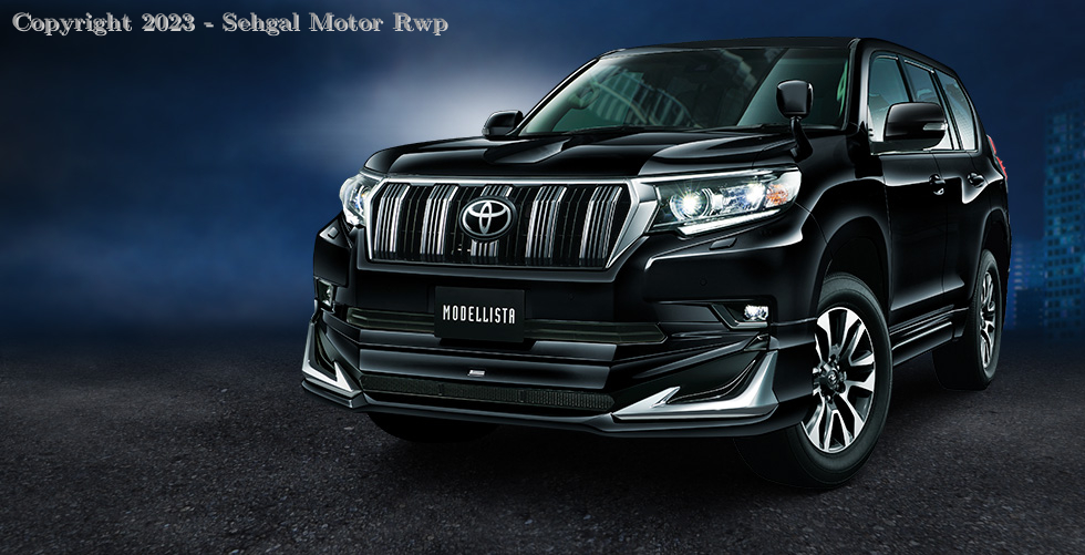 Toyota Prado FJ150 Front Body Kit / Lip Modellista (LED) Black 2018-2021
