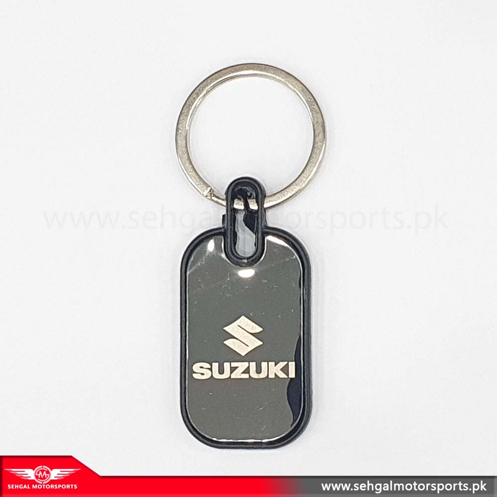 Suzuki Logo Key Chain Black Chrome Metal