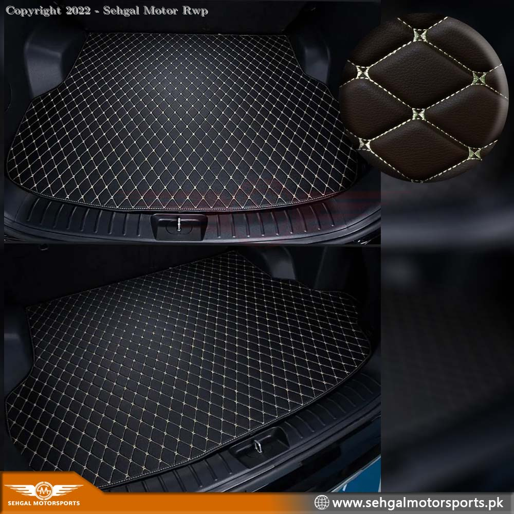 Toyota Corolla 7D Eco Trunk Mat Black With Beige Stitch Model 2005-2009