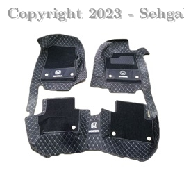 Honda Civic 10D Floor Mats Black With Black Grass 3 Pcs - Model 2022-2023