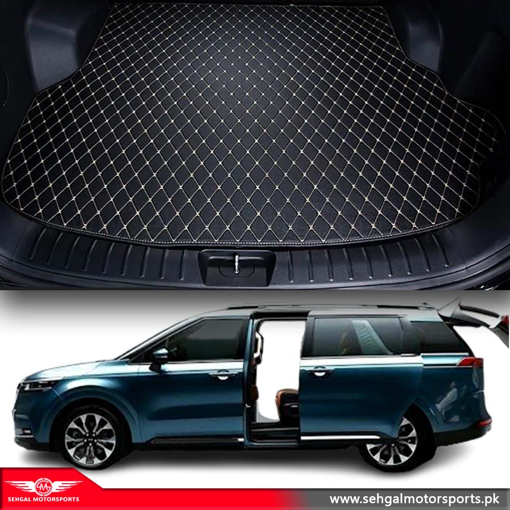 Kia Carnival 7D Eco Trunk Mat Black with Beige Model 2019-2022