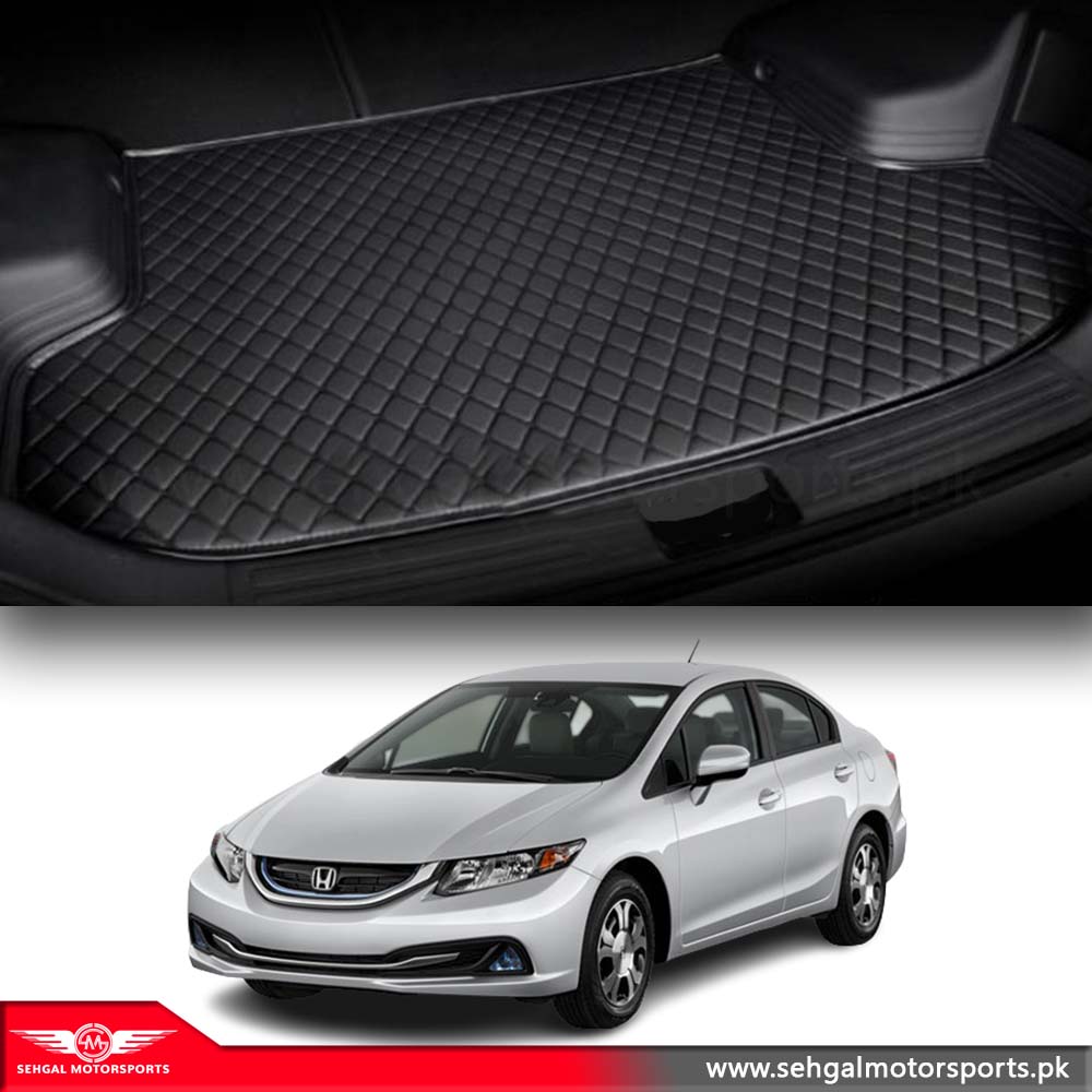 Honda Civic 7D ECO Trunk Mat Black With Beige Stitch Model 2012-2016