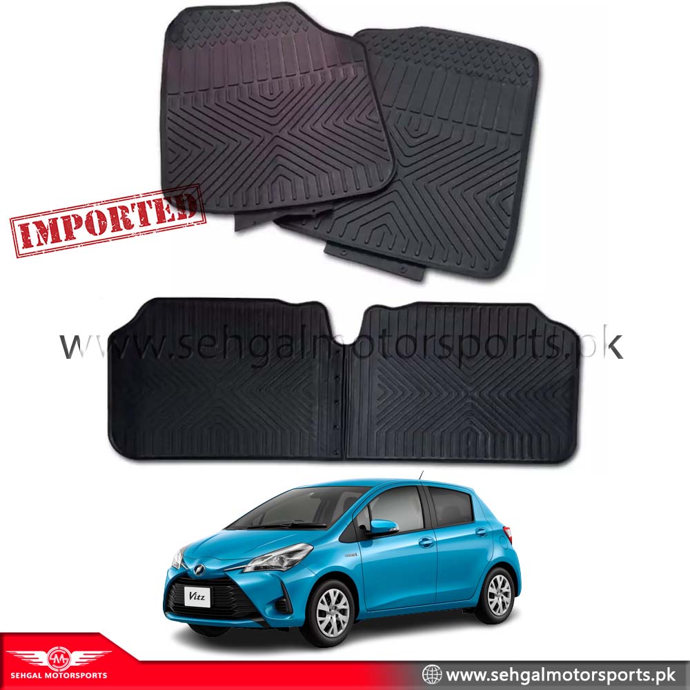 Toyota Vitz Rubber Floor Mat Black (Imported) Model 2015-2020