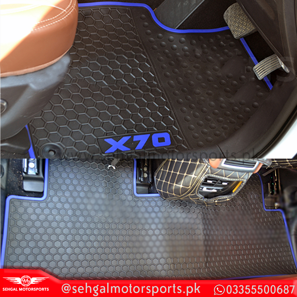 Proton X70 Rubber Floor Mat Black with Blue Model 2020-2022