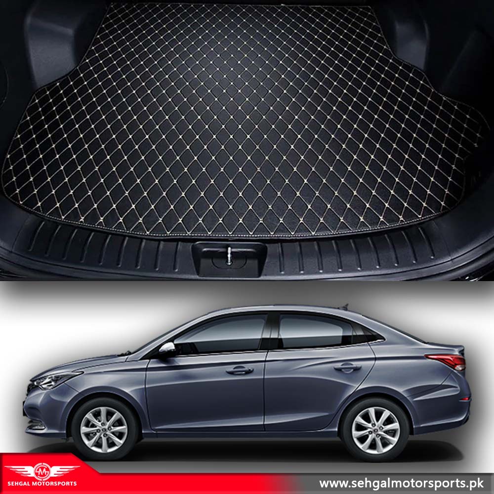 Changan Alsvin 7D Eco Trunk Mat Black With Beige Stitch Model 2021-2022