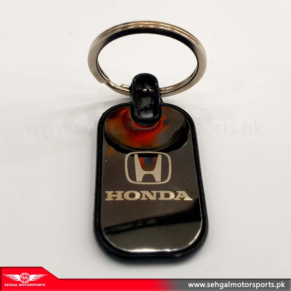 Honda Logo Key Chain Black Chrome Metal