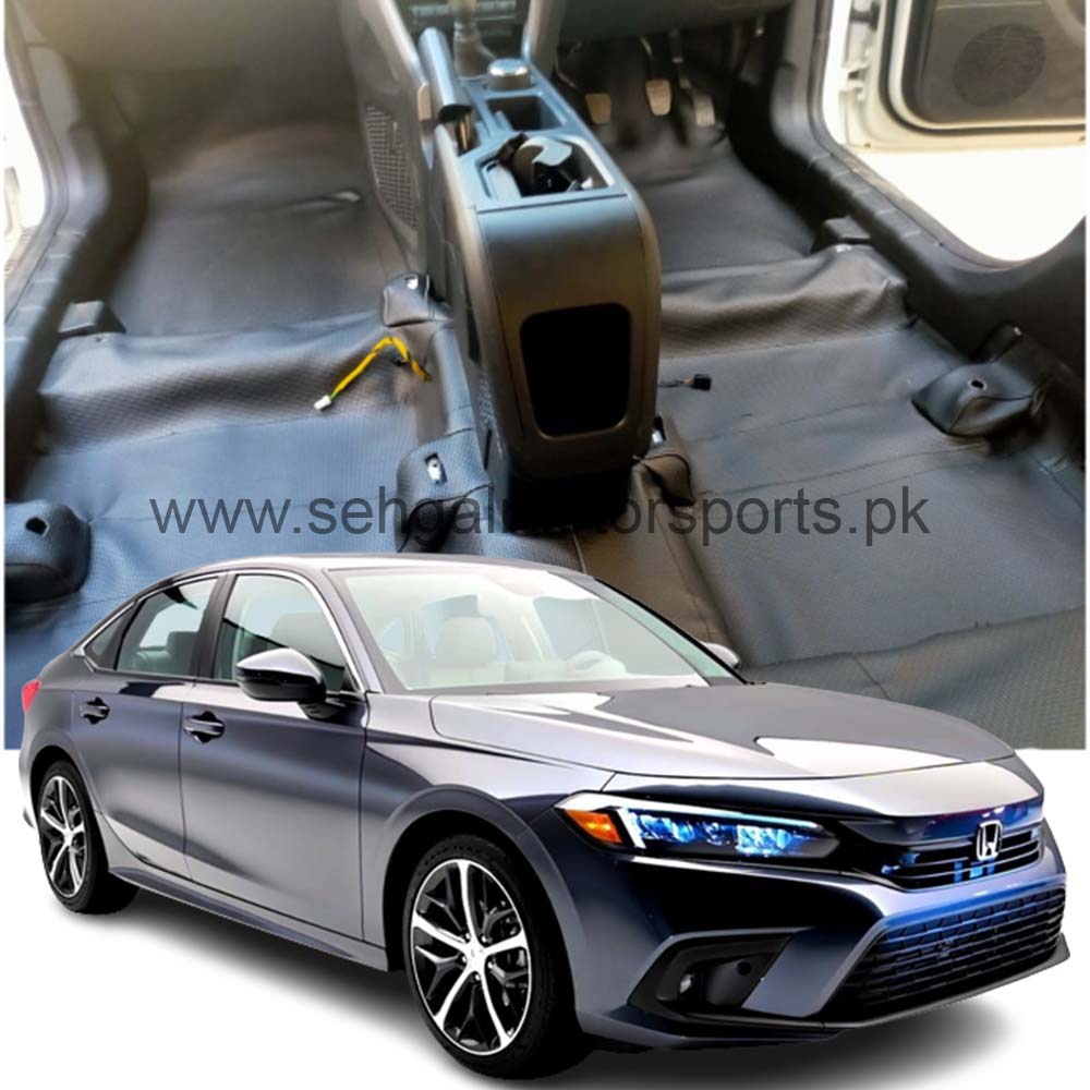 Honda Civic 7D Eco Floor Mats Black with Beige Model 2018
