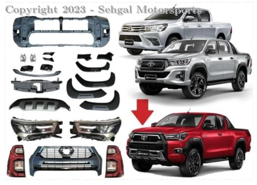Toyota Hilux REVO 2015 TO ROCCO 2021 Face Uplift with GRAY HEAD LAMP