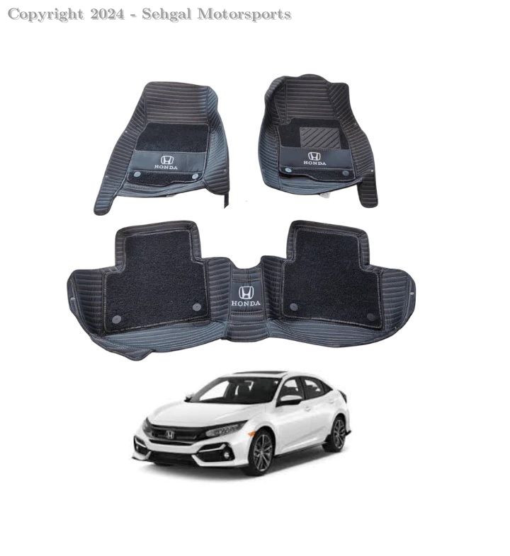 Honda Civic 11D Floor Mat Black With Black Model 2016-2021