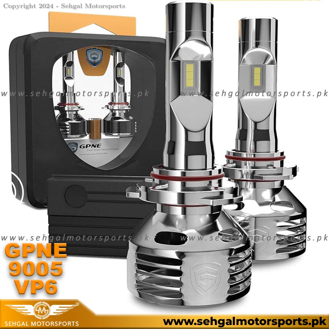 GPNE LED Headlight Bulb Socket 9005, Model VP6 (White)