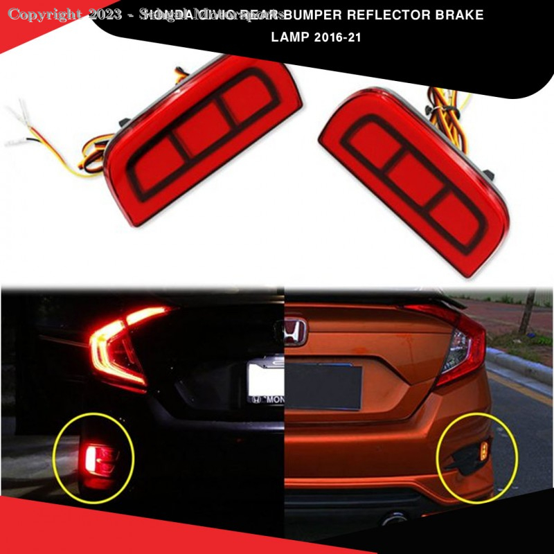 Honda Civic back Bumper Reflector OEM D Style Model 2017-2021