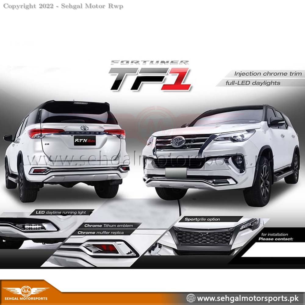 Toyota Fortuner Body Kit (Face Uplift Legender with Head & Back Lights, DRL, Grill Conversion 2016 to 2022 (Black)