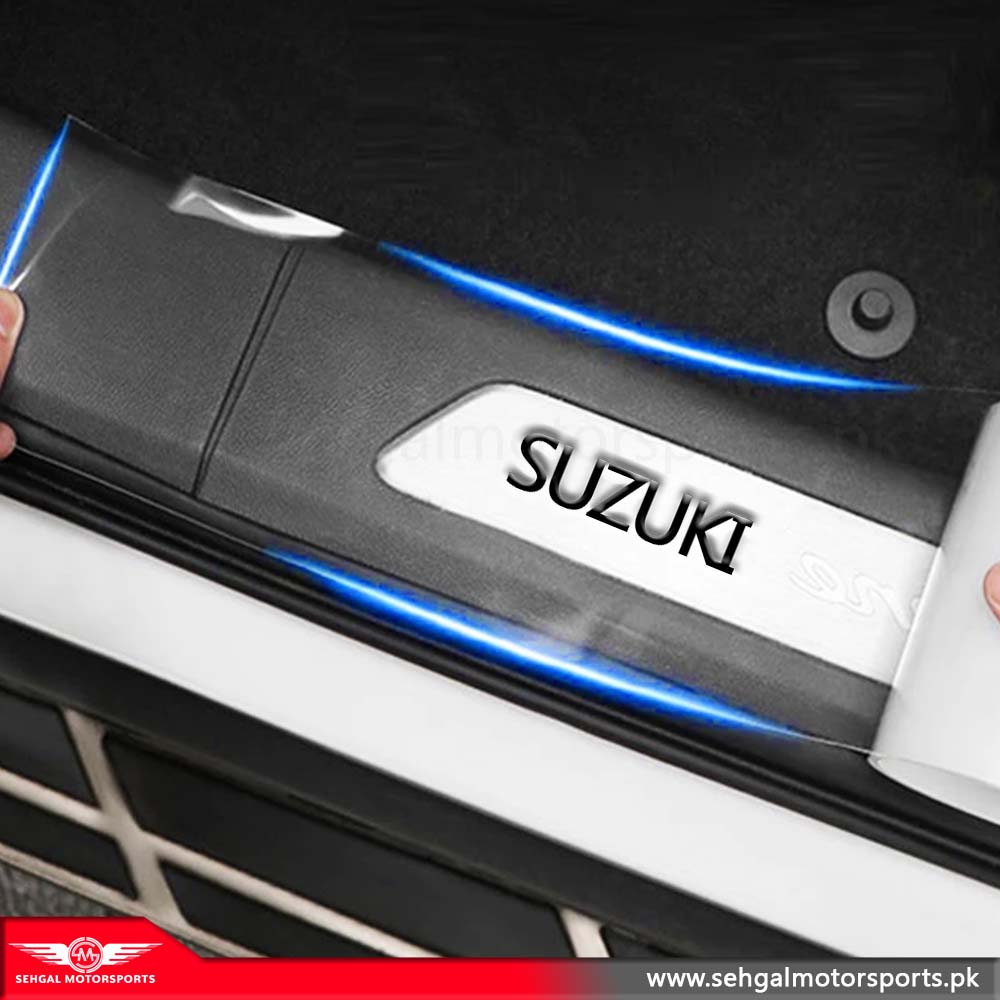Suzuki Logo Door Sill Plate Protection Strips Transparent
