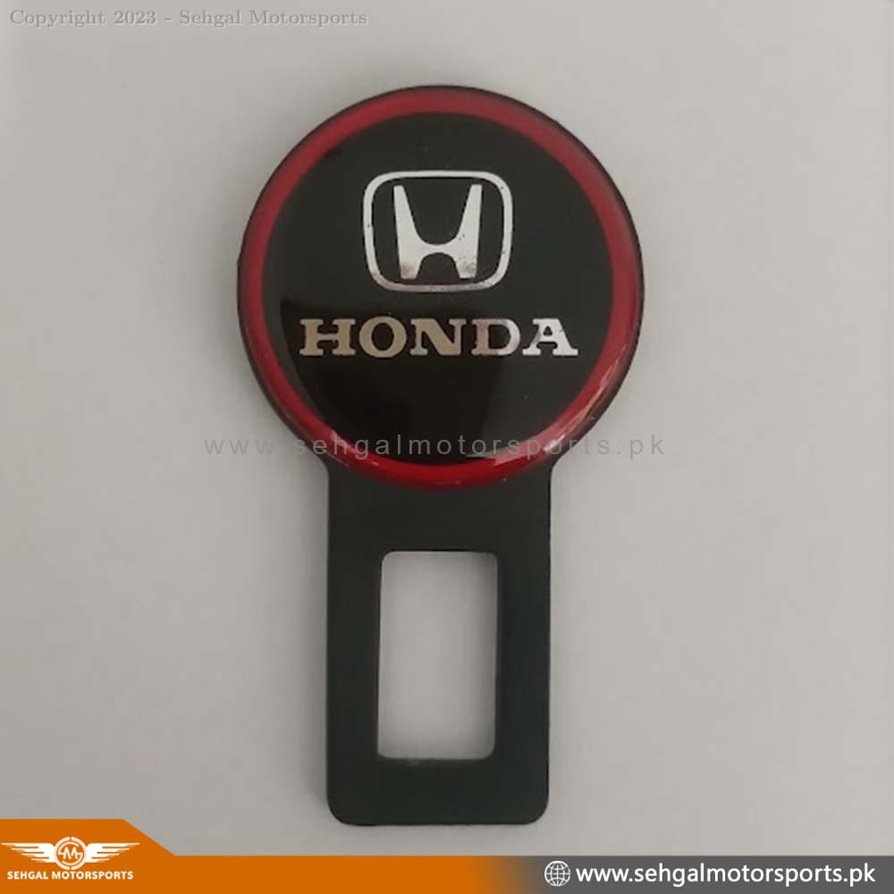 Honda Seat Belt Clip Metal Black with Red Line (pair)