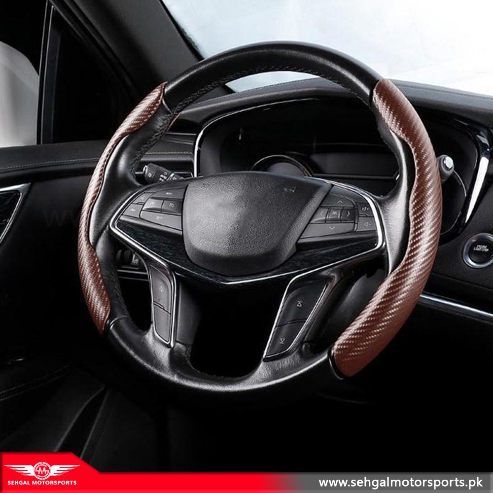 Universal Steering Wheel Grip Carbon fiber Brown