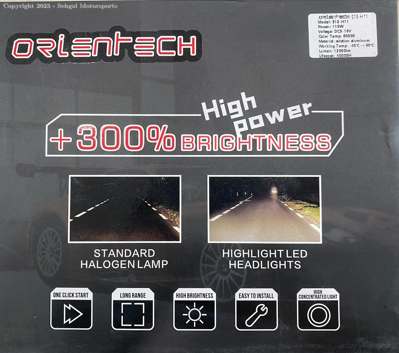 OrienTech S13-H4 110W 8000 Lumen.